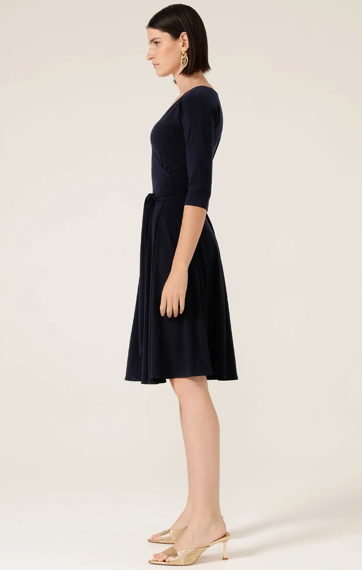REVERSE WRAP DRESS IN NAVY