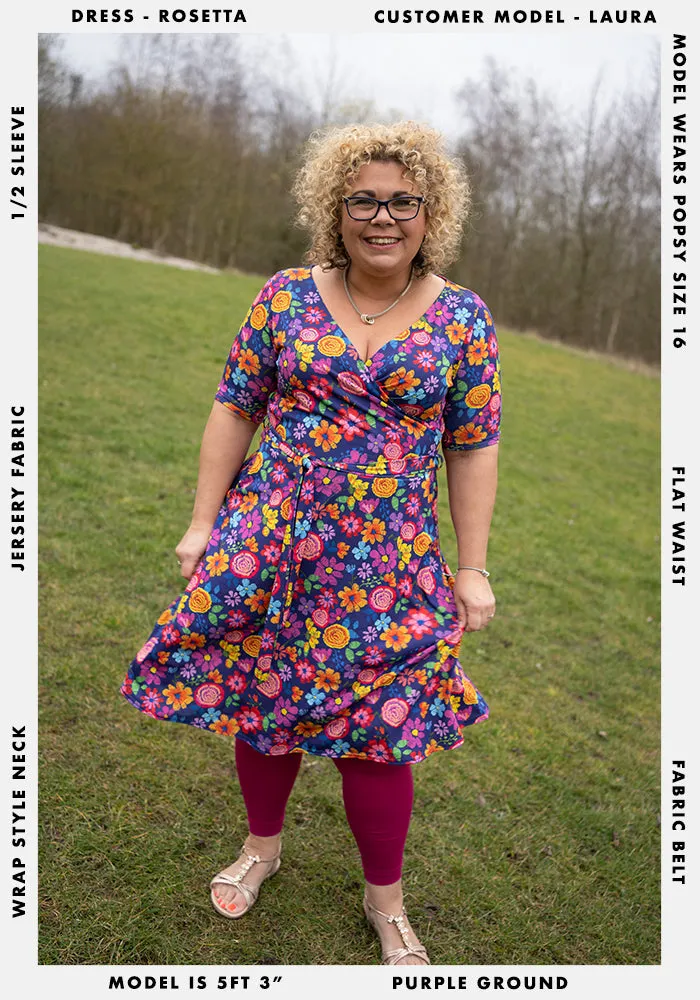Rosetta Bright Embroidered Floral Print Dress
