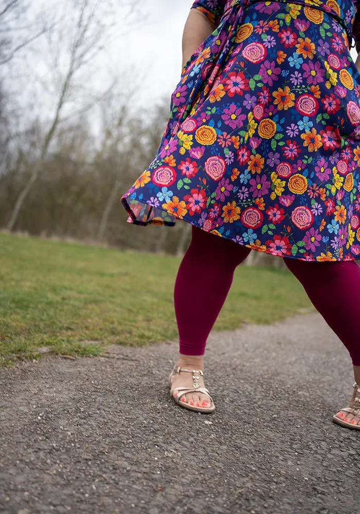 Rosetta Bright Embroidered Floral Print Dress