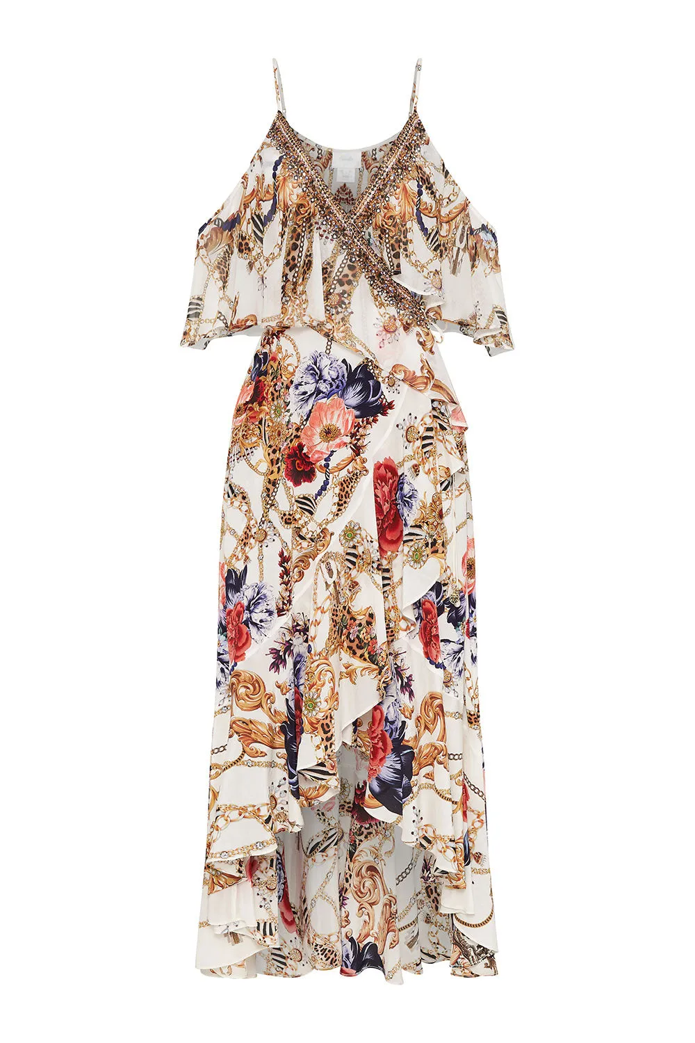 Ruffle Overlay Wrap Dress, Reign Supreme