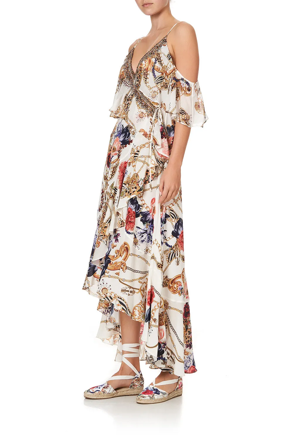 Ruffle Overlay Wrap Dress, Reign Supreme