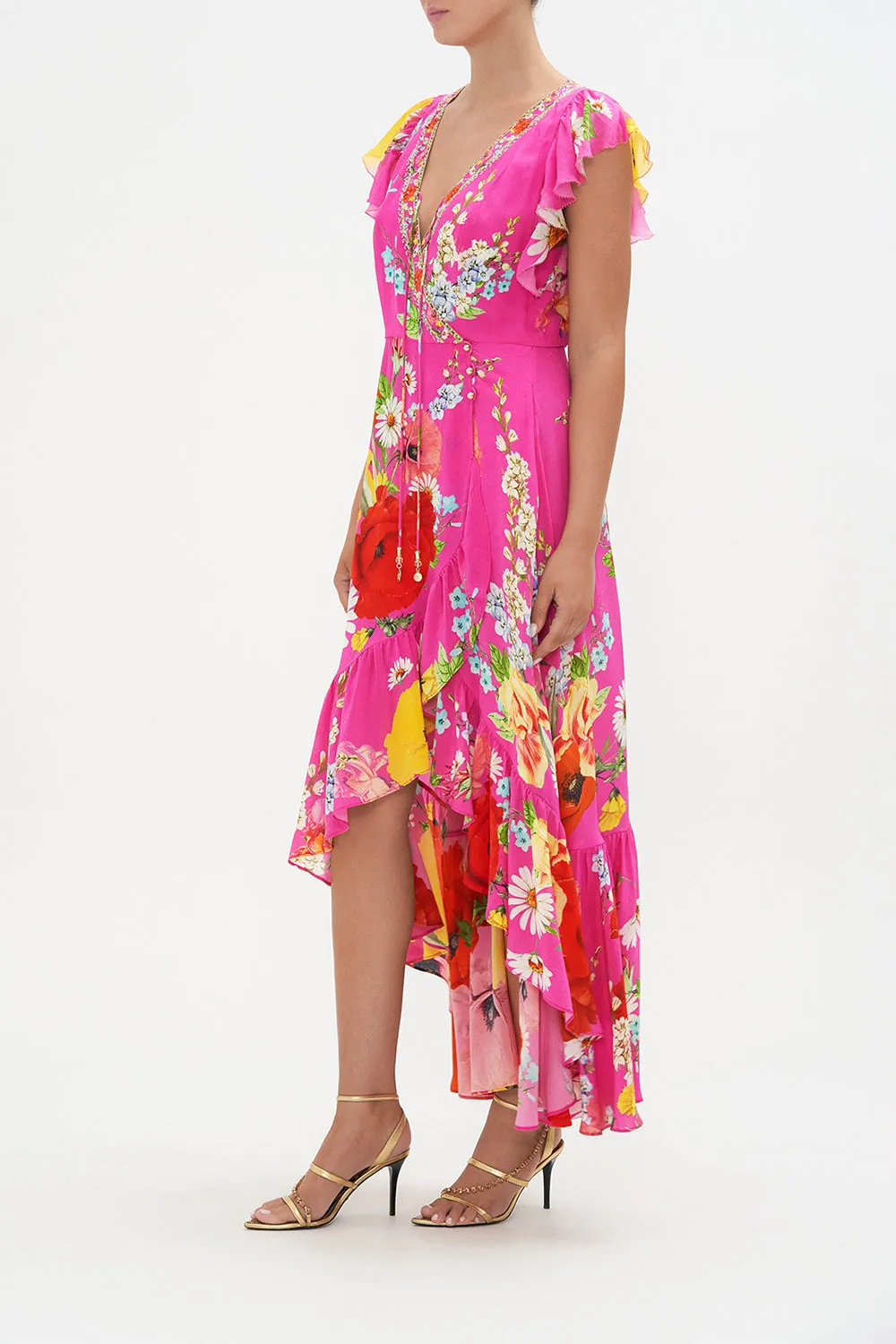 RUFFLE WRAP DRESS RAINBOW BODY