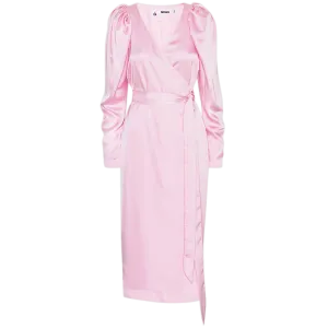 Satin Midi Wrap Dress