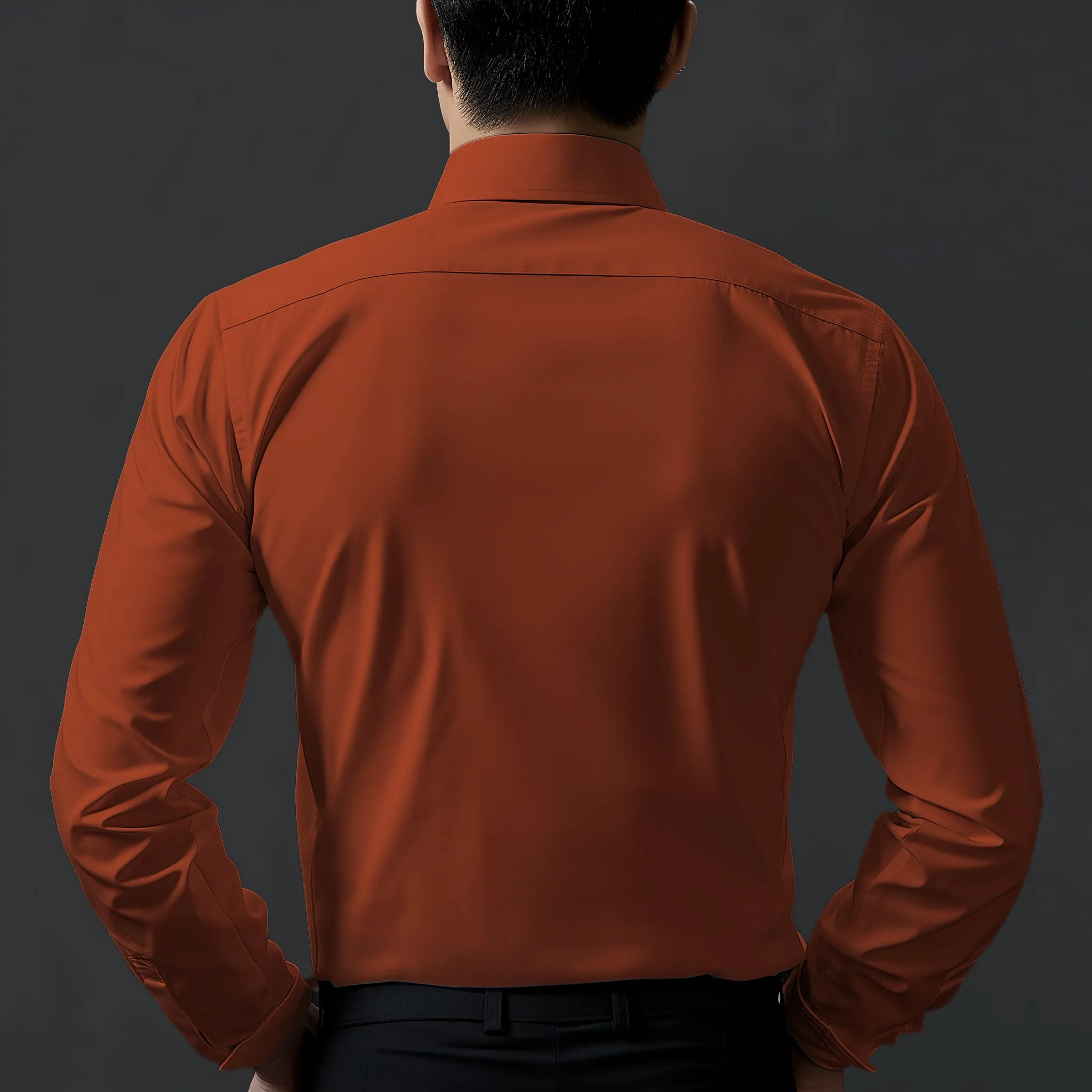 Satin (Shining) Party Wear Rust/Orange Shirt