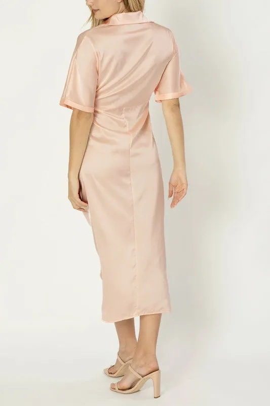 Satin wrap dress