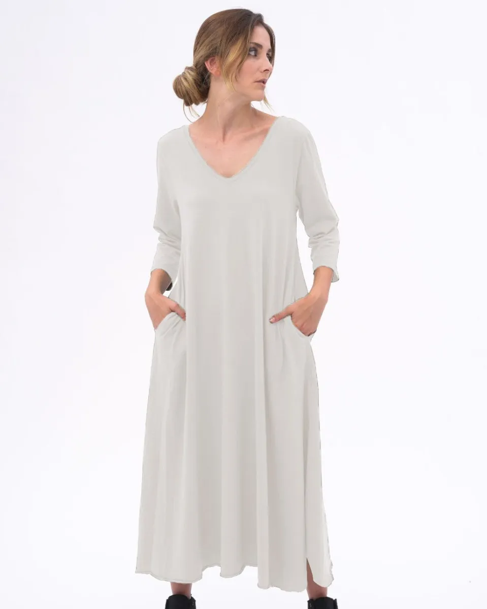 Scoop Neck 3/4 Sleeve Organic Cotton Dress