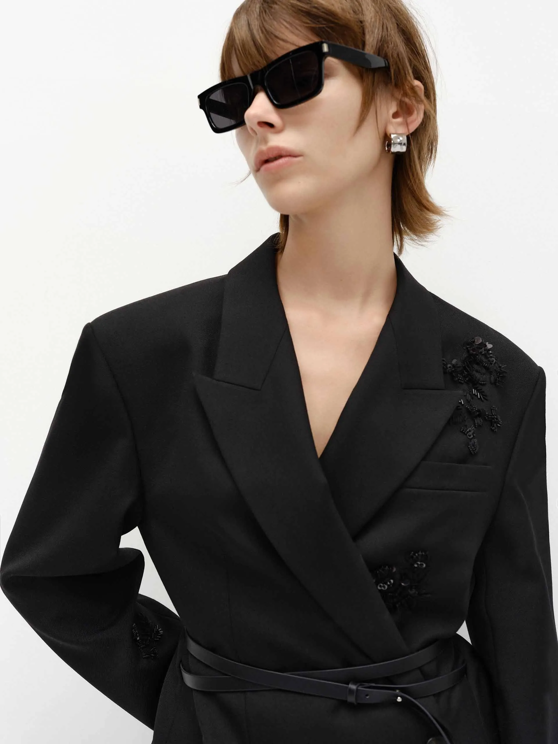 Sequin Detail Blazer Dress