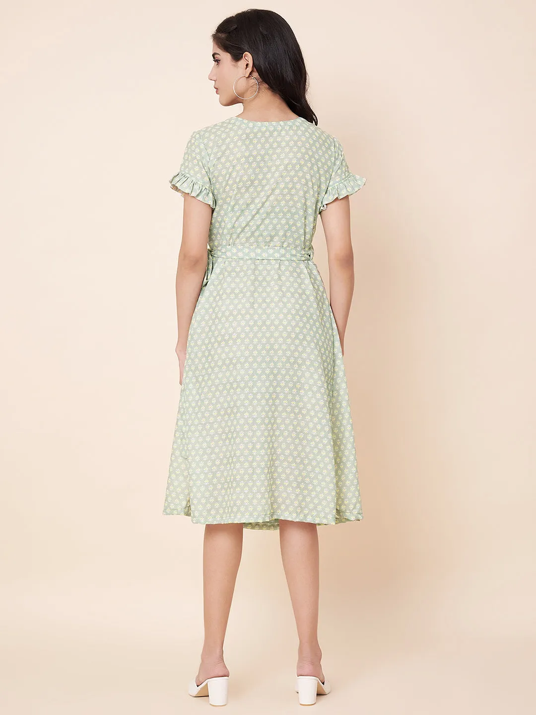 Serene Sage Wrap Dress
