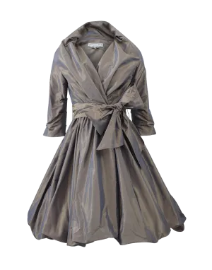 Shawl Collar Bubble Wrap Dress