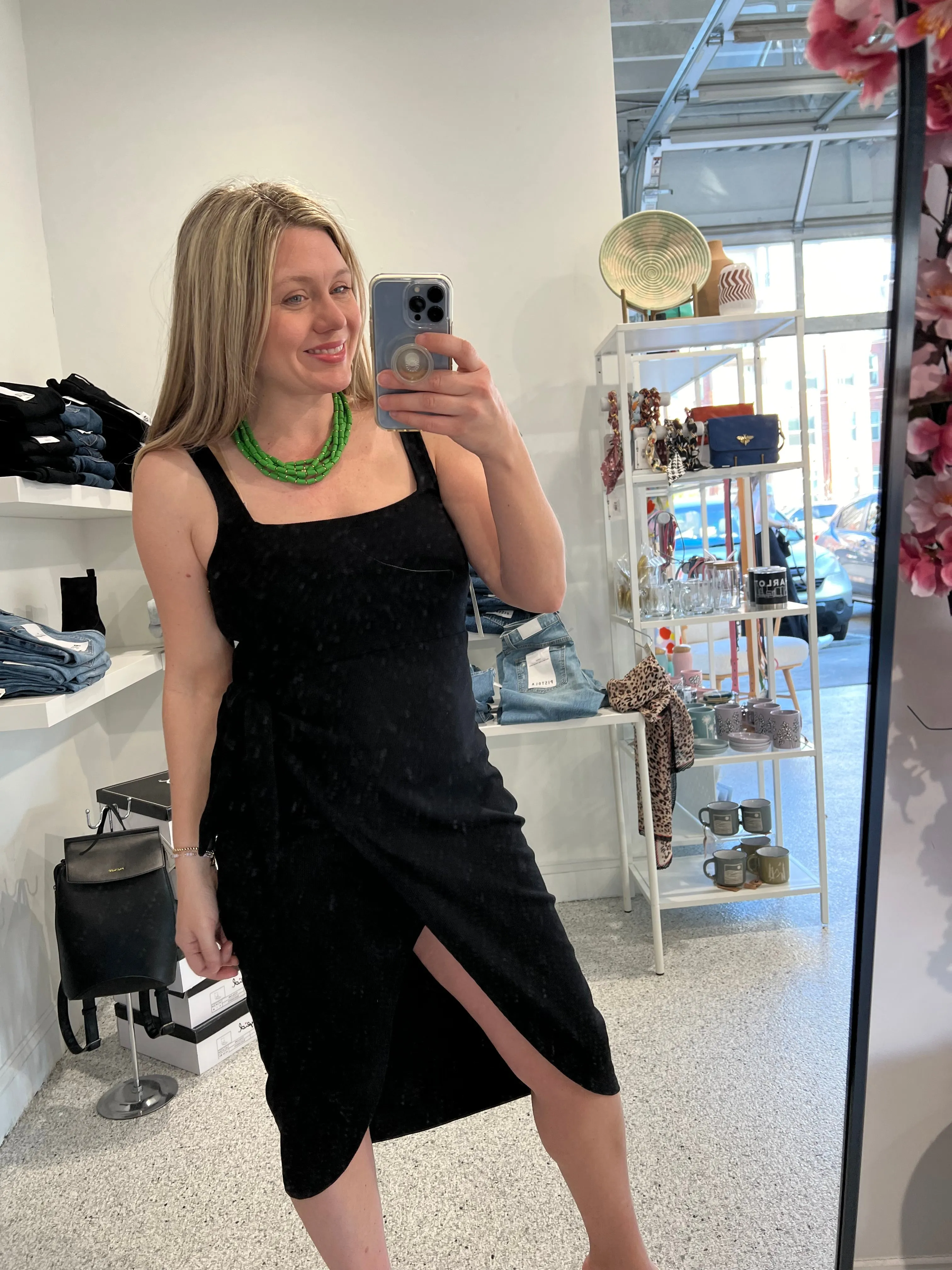 Shawna Black Side Tie Dress
