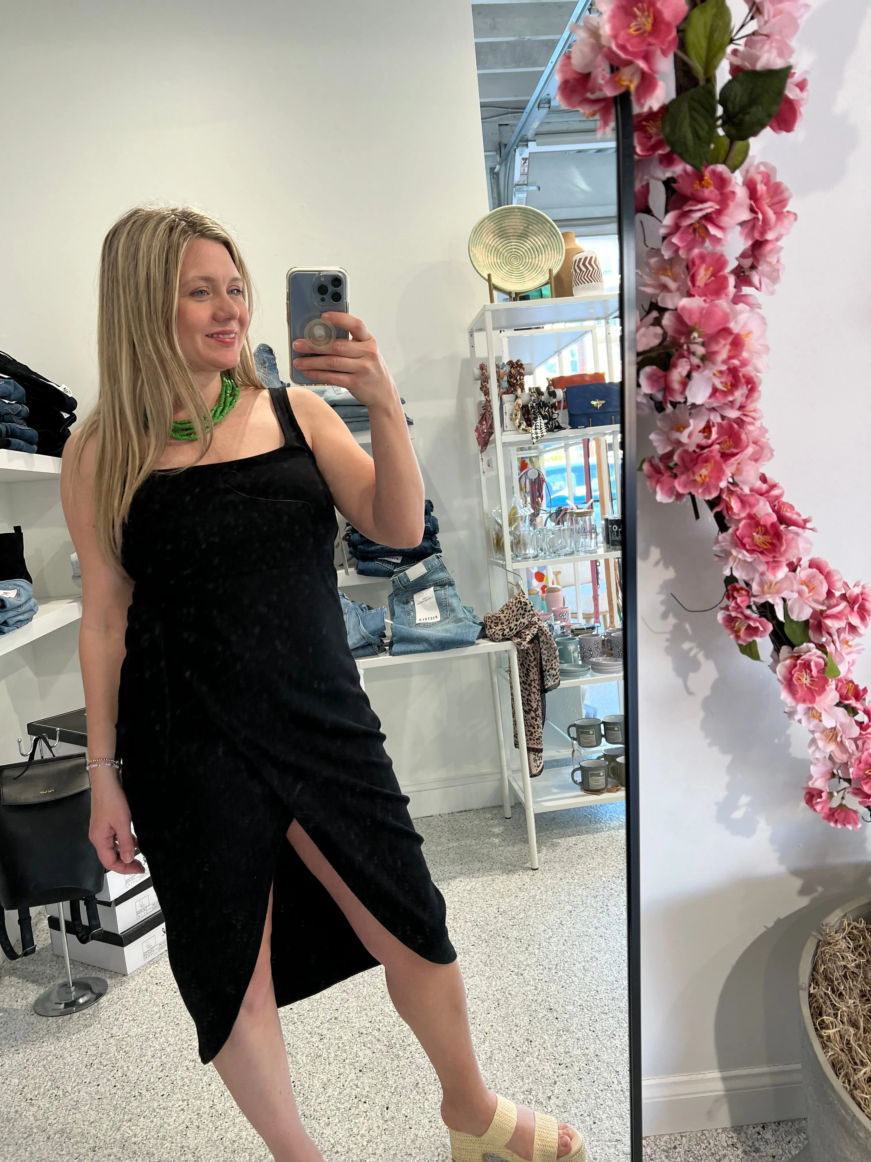 Shawna Black Side Tie Dress