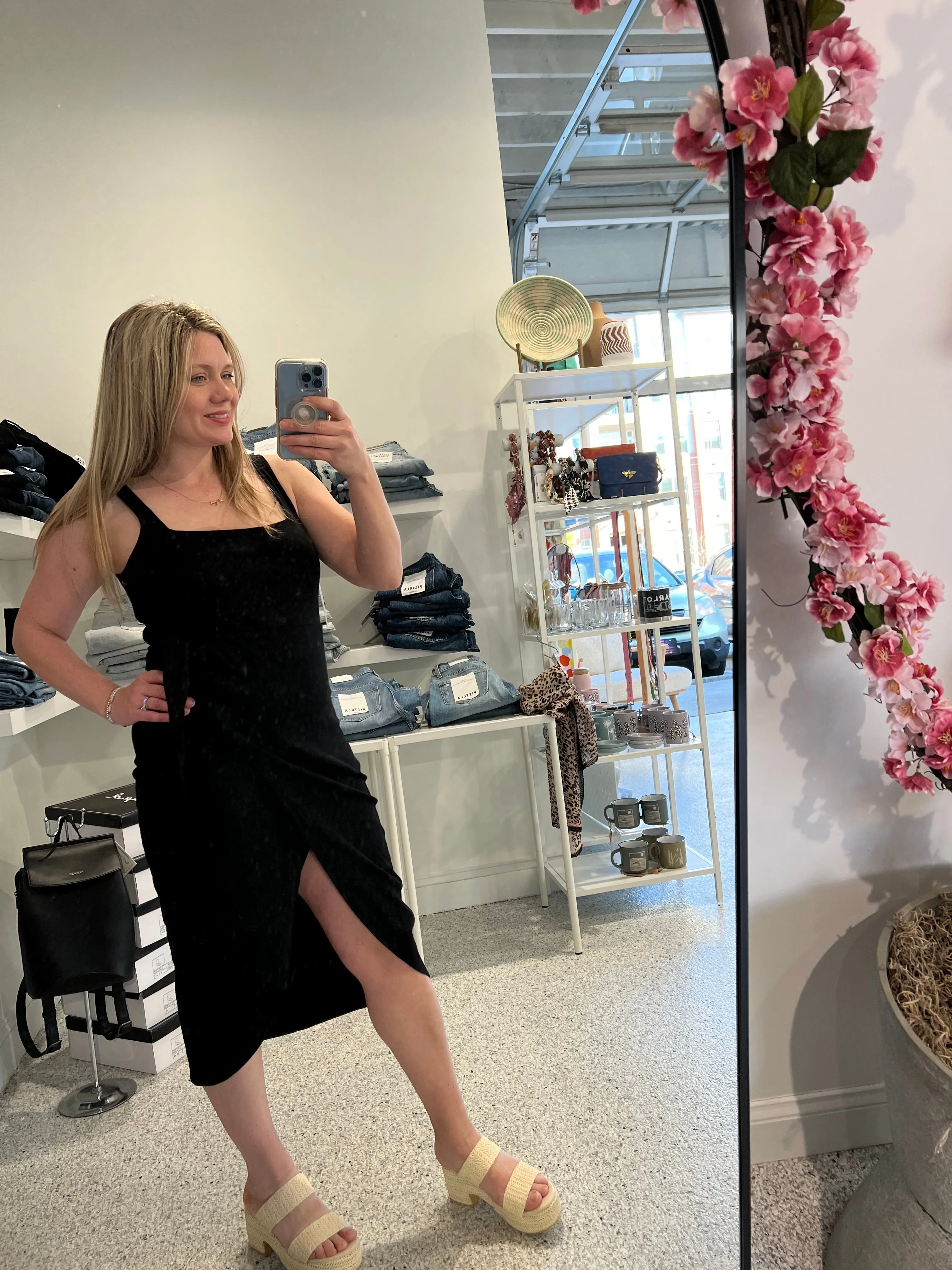 Shawna Black Side Tie Dress