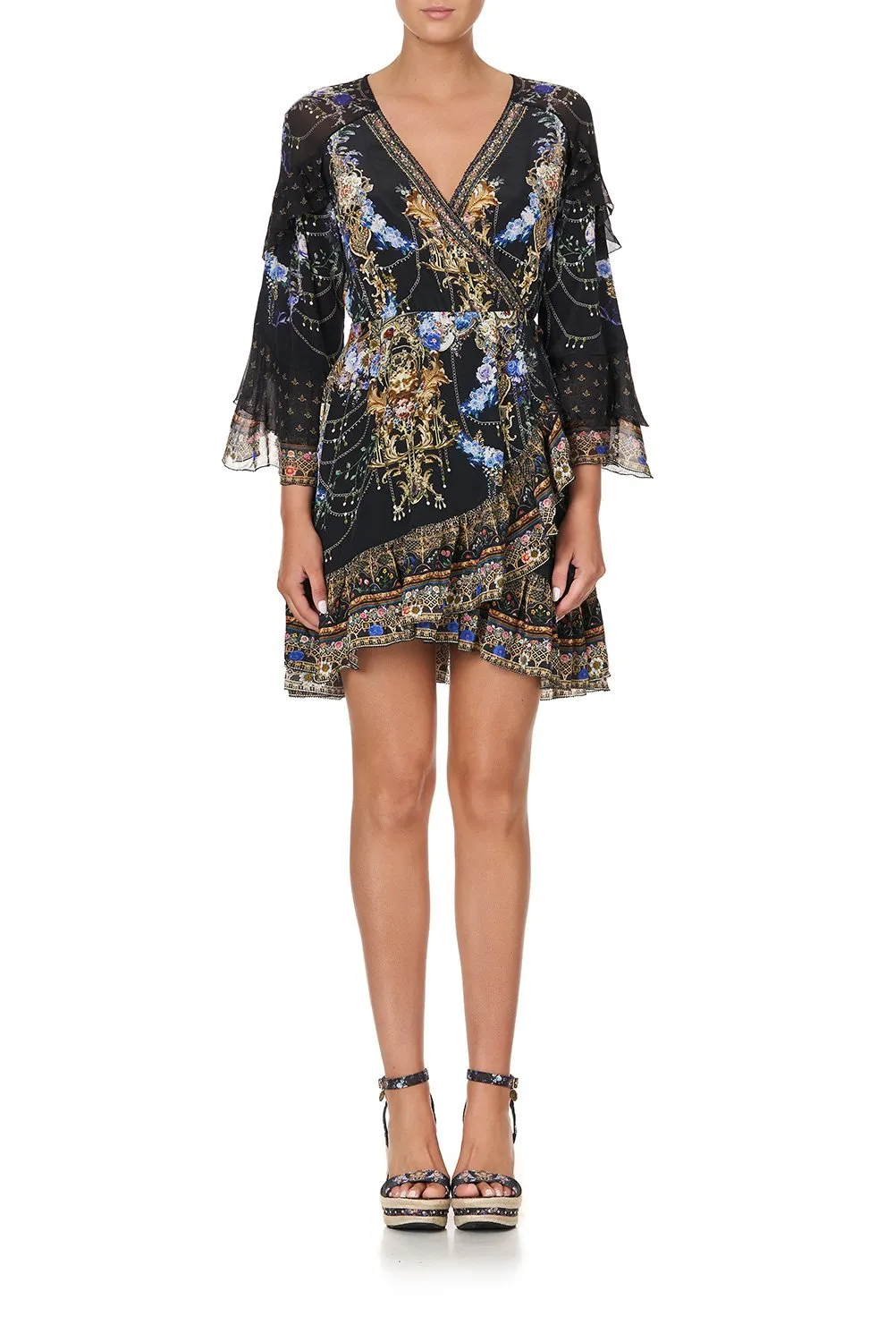 SHORT WRAP DRESS WITH RUFFLES PALACE PLAYHOUSE