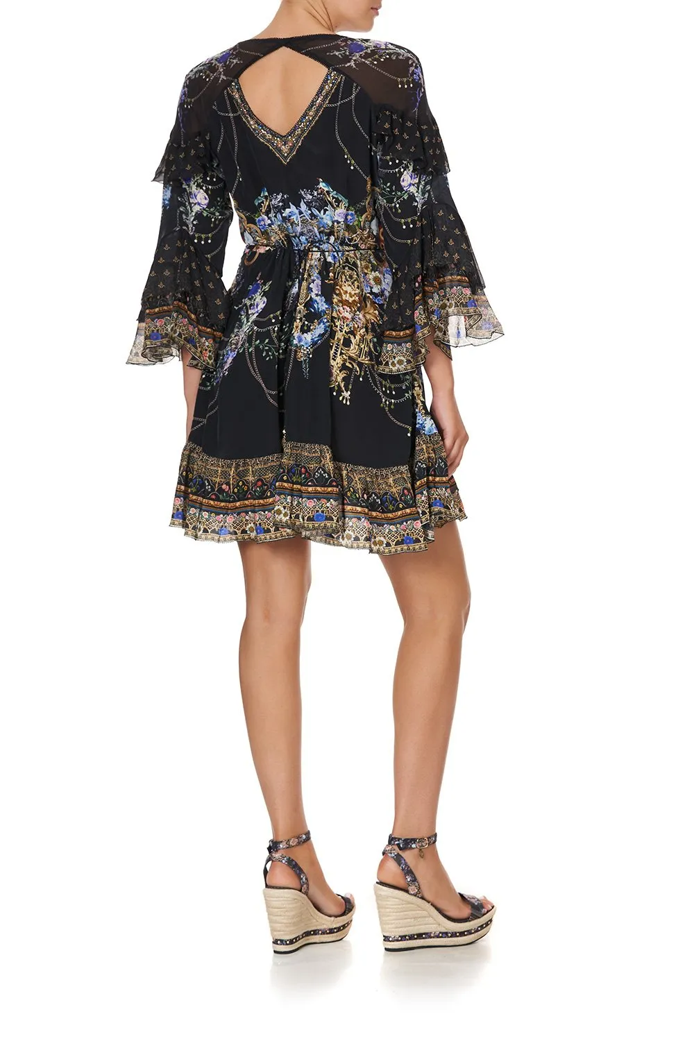 SHORT WRAP DRESS WITH RUFFLES PALACE PLAYHOUSE
