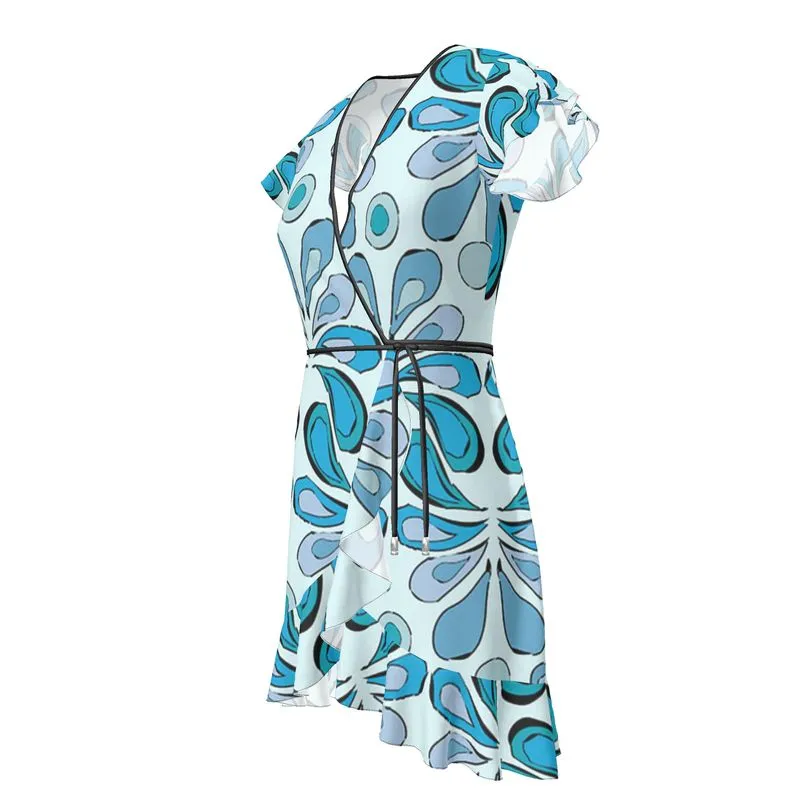 Silk Tea Dress Raindrops