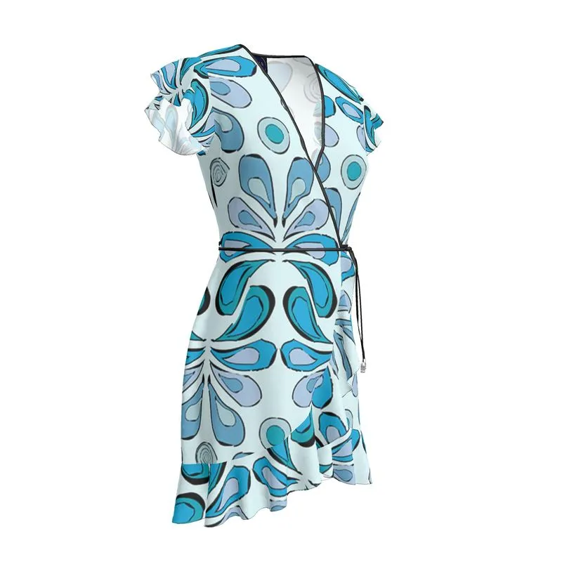Silk Tea Dress Raindrops