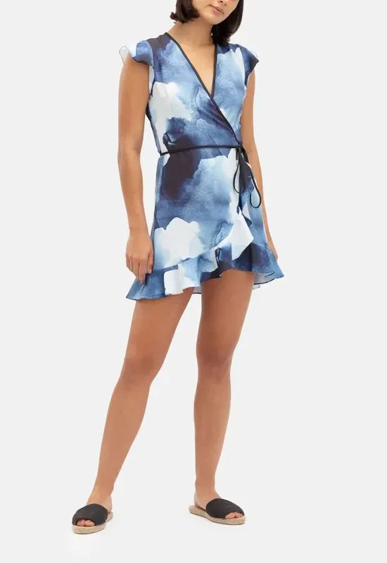 Silk Tea Dress Raindrops
