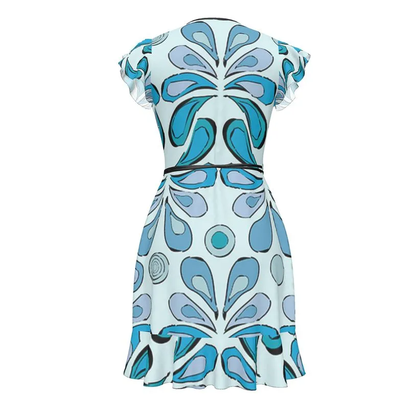 Silk Tea Dress Raindrops