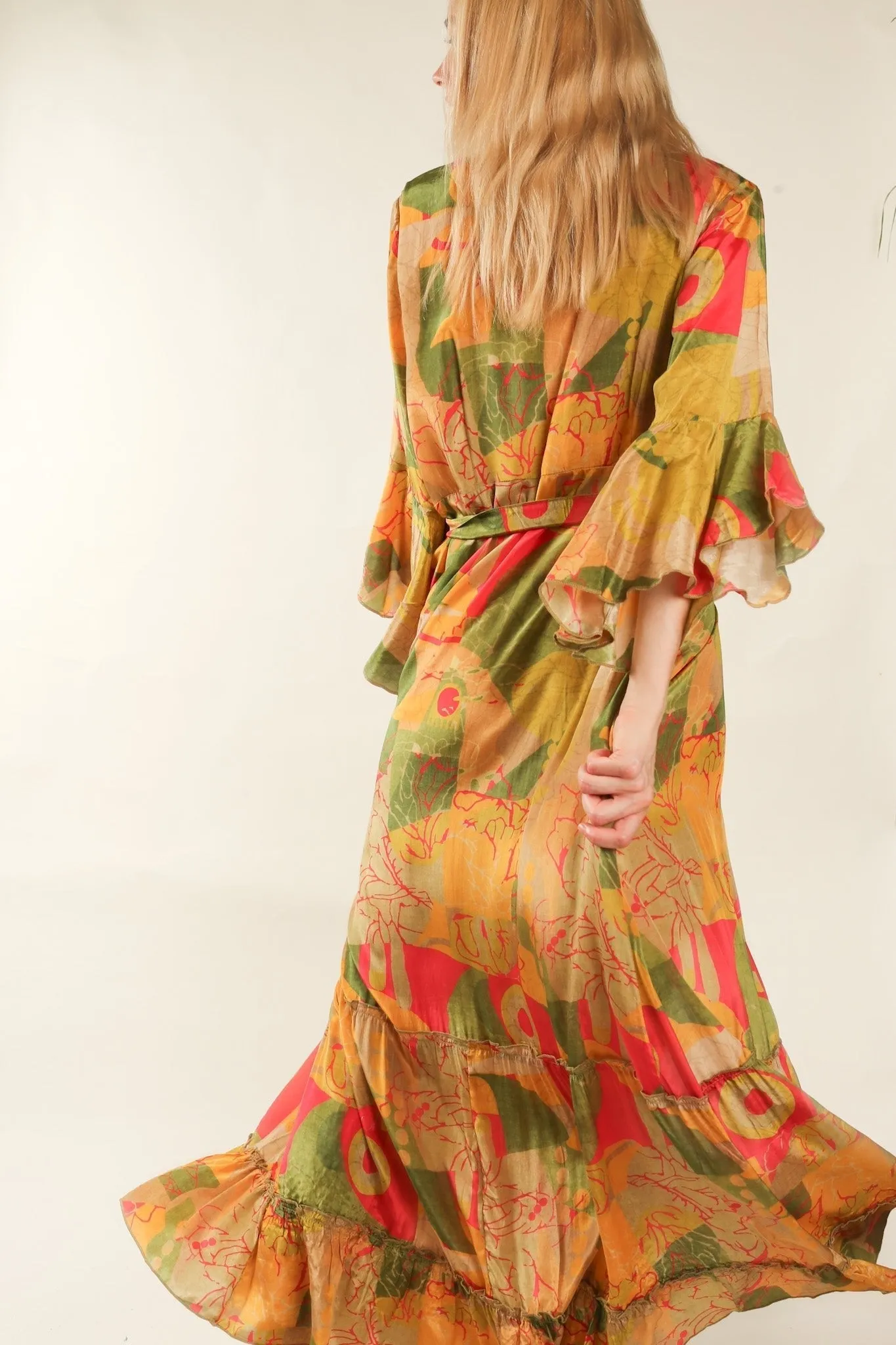 SILK WRAP DRESS KIMONO ISARA