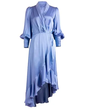 Silk Wrap Midi Dress