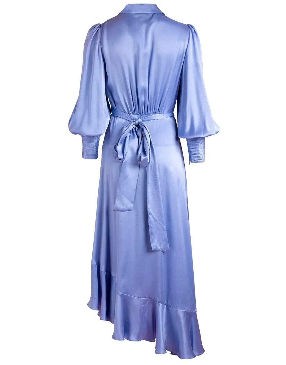 Silk Wrap Midi Dress