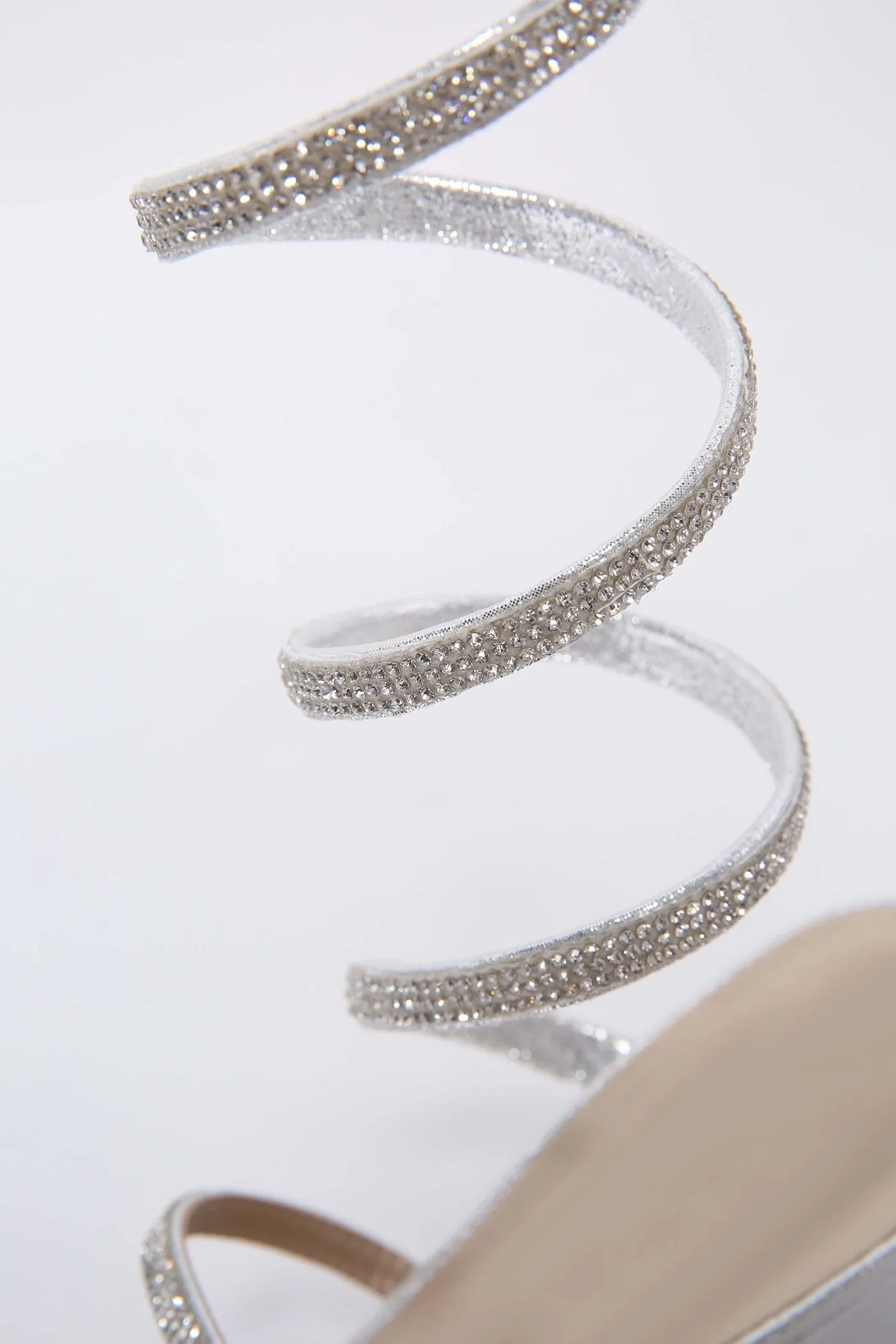 Silver Wrap Around Diamante Sandal
