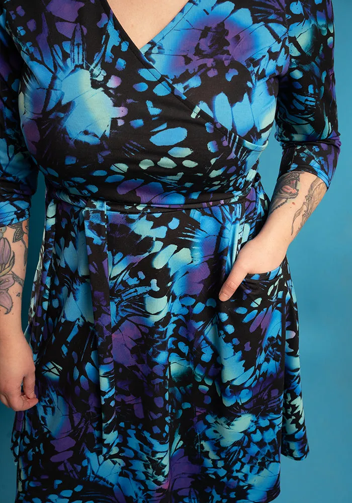 Simone Abstract Butterfly Print Dress