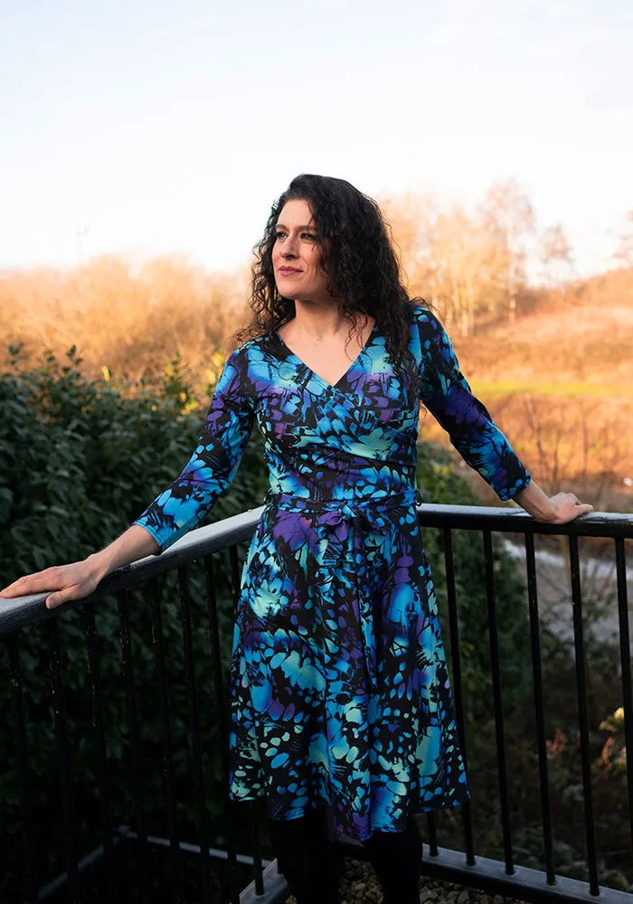 Simone Abstract Butterfly Print Dress