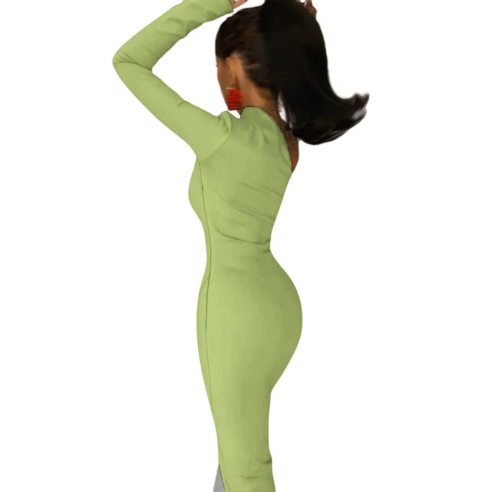 Sixty Eight 93 Logo White Half Sleeve Slit Dress