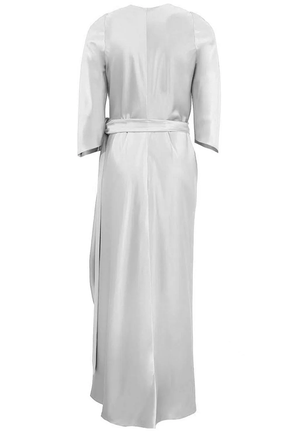 Sleeve Sign Wrap Dress - Silver