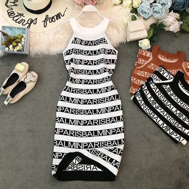 Sleeveless Knitted Wrap Dress