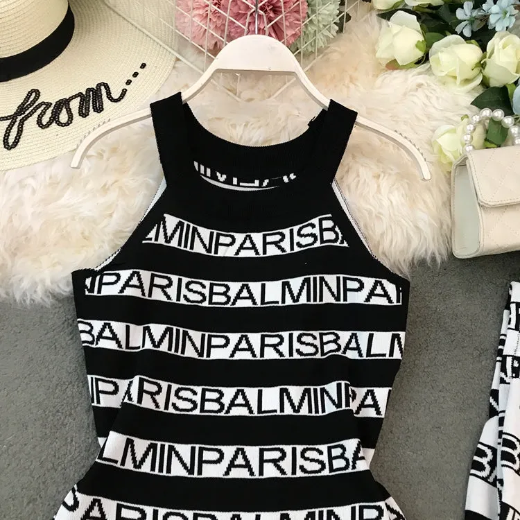 Sleeveless Knitted Wrap Dress