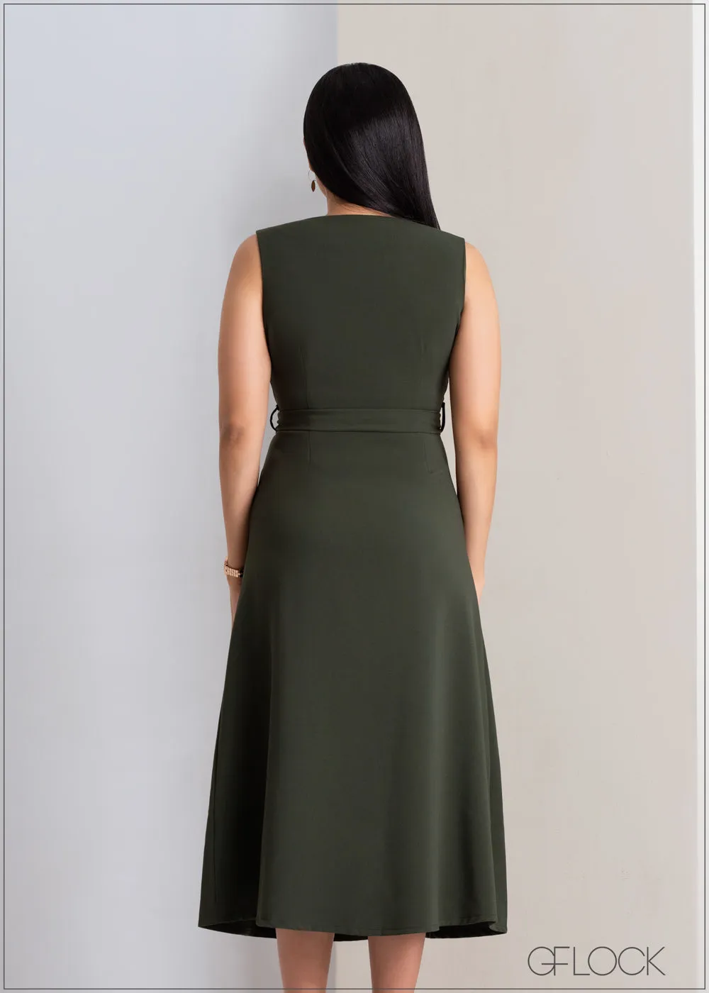 Sleeveless Wrap Dress - 311022