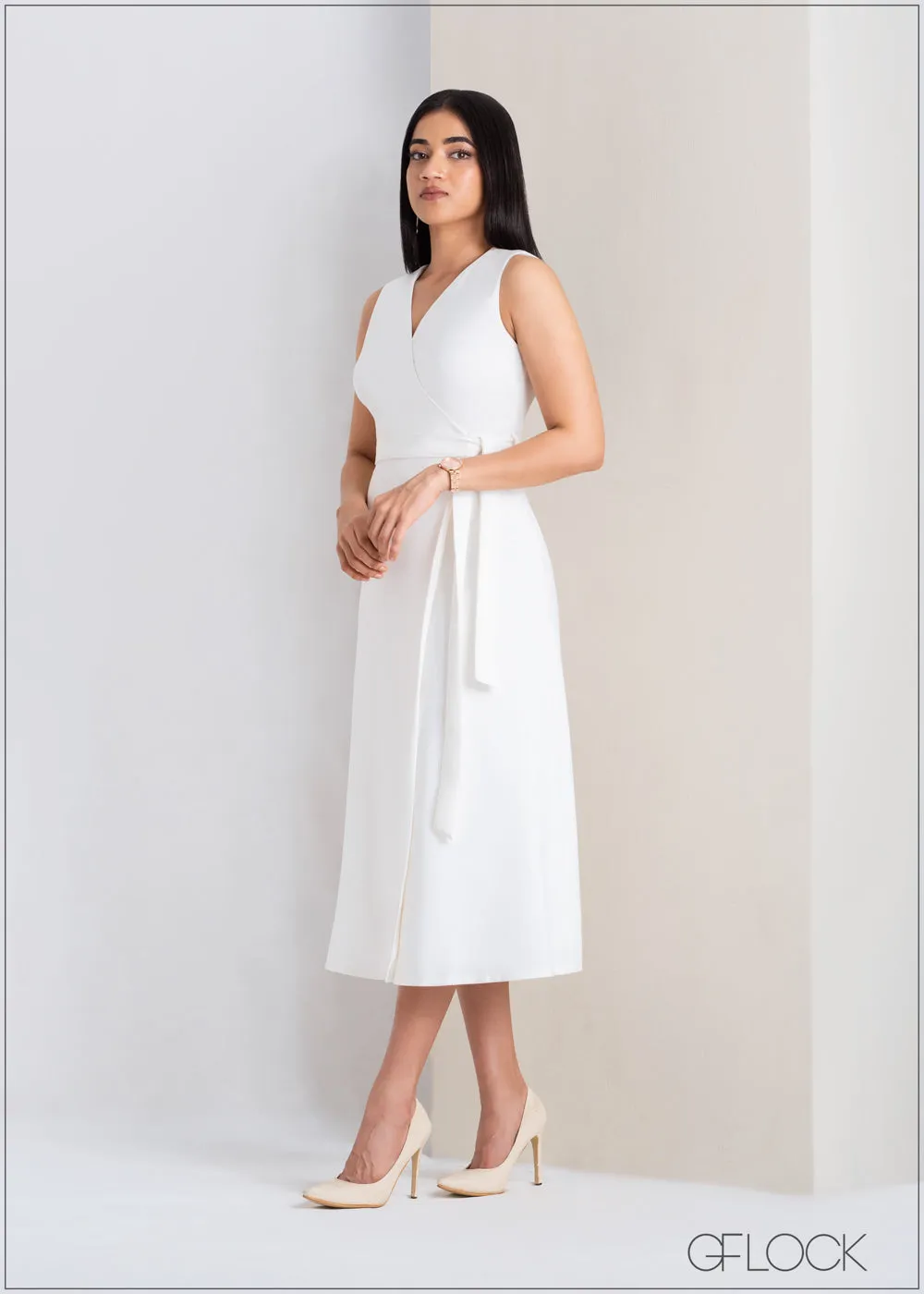 Sleeveless Wrap Dress - 311022