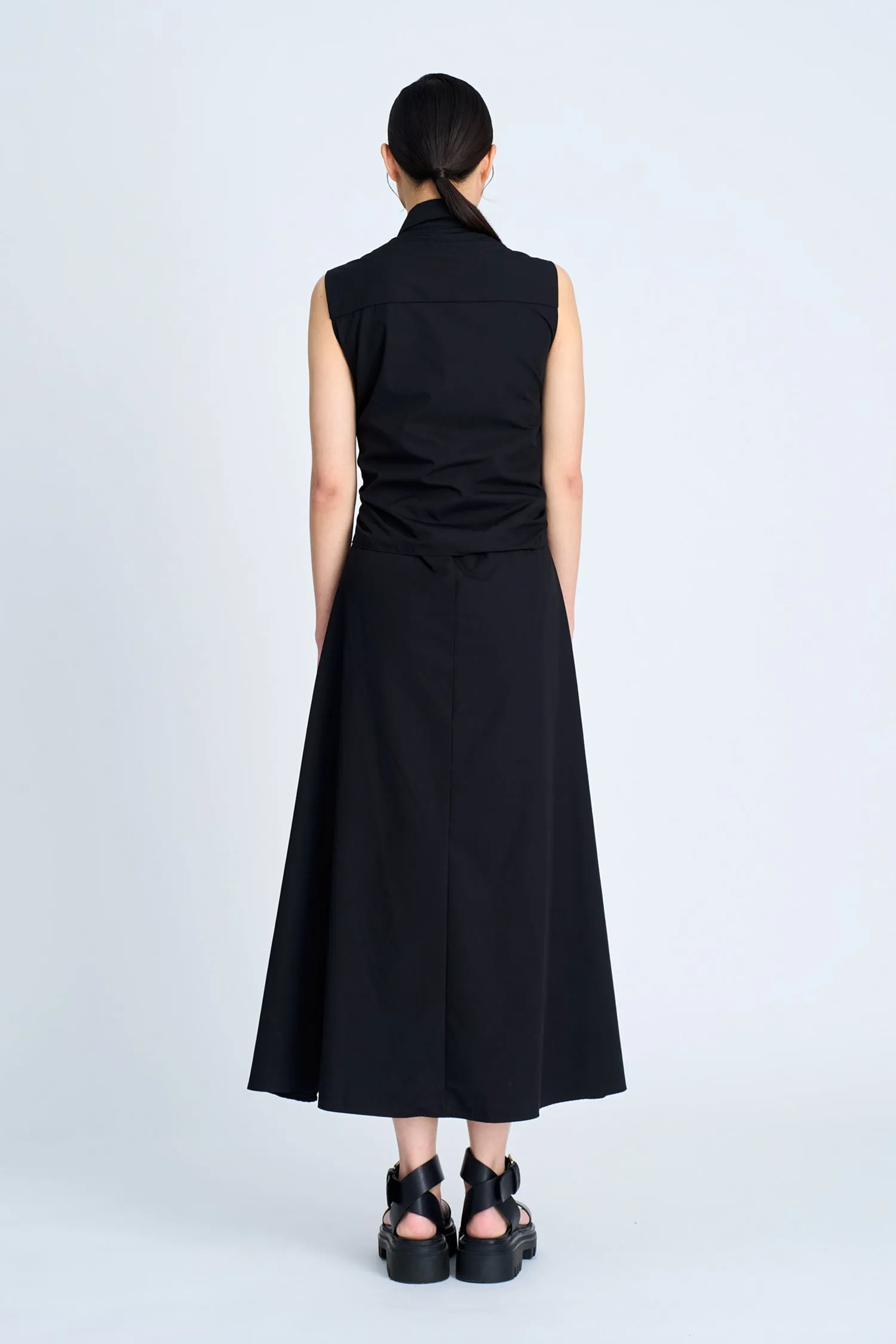 Sleeveless Wrap Dress - Black