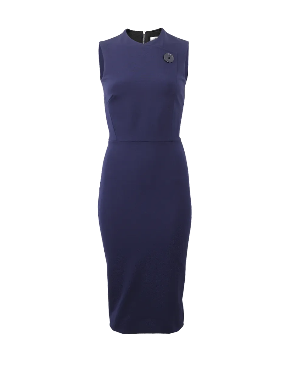 Sleeveless Wrap Fitted Dress