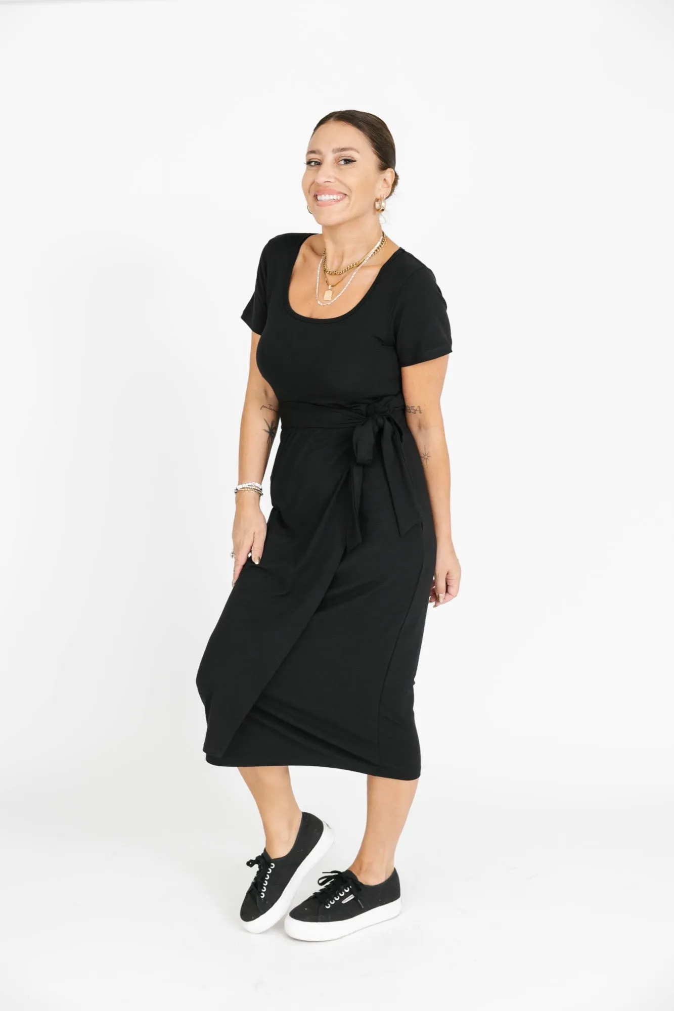 Smash & Tess Athena Wrap Dress | Black   Berry