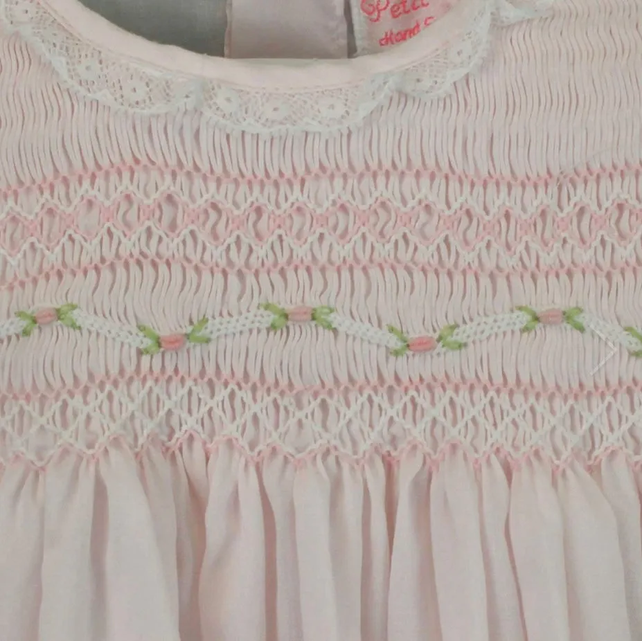 SMOCKED PINK BABY DRESS & BLOOMER