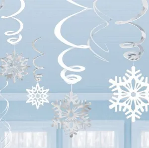 Snowflake Value Pack Swirl Decoration - Assorted Designs - Pack of 12