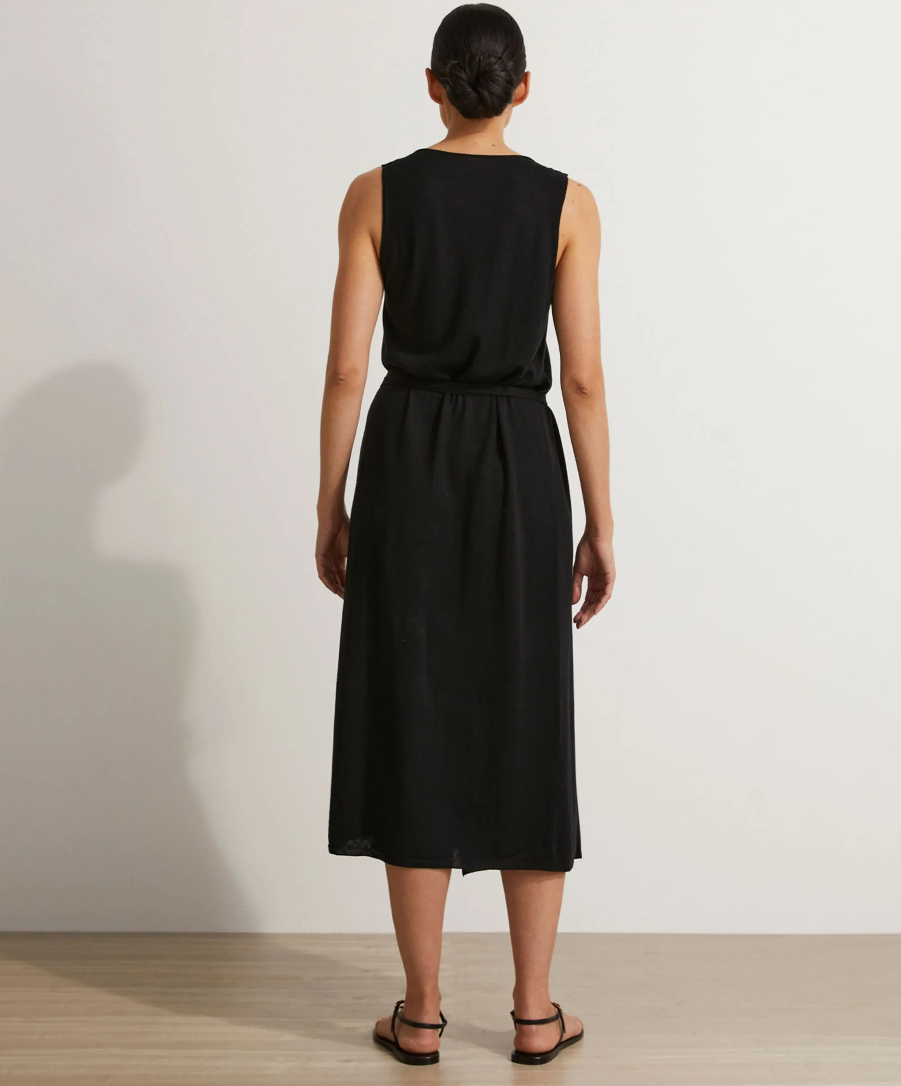 Sofia Knitted Wrap Dress - Black
