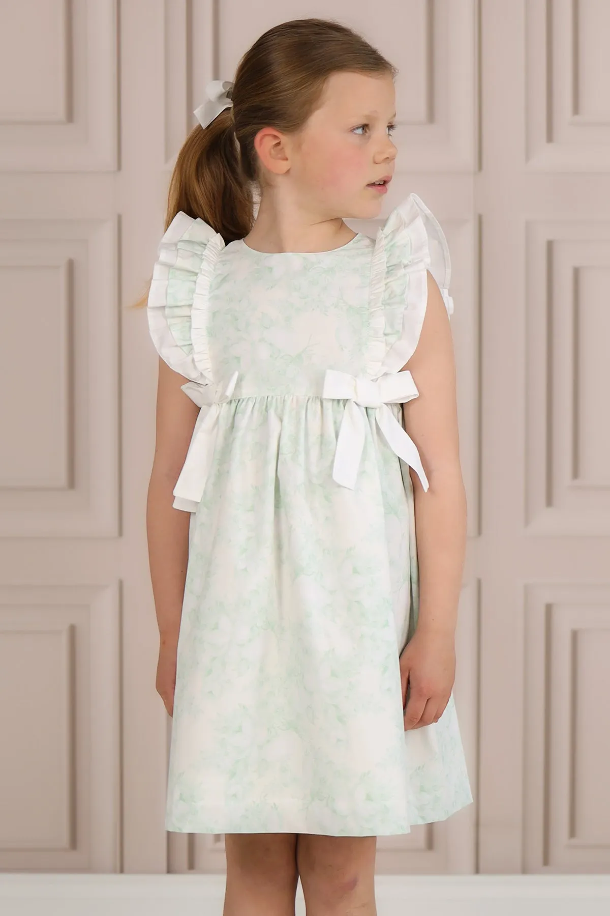 Soft Green Floral Dress (2Y - 7Y)