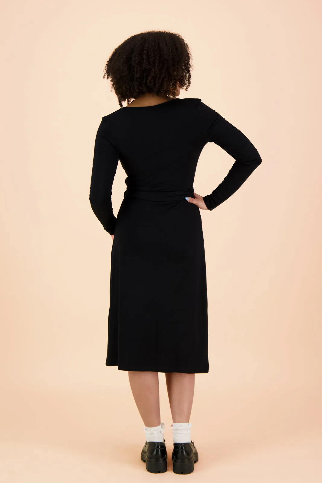 Soft Wrap Dress, Black
