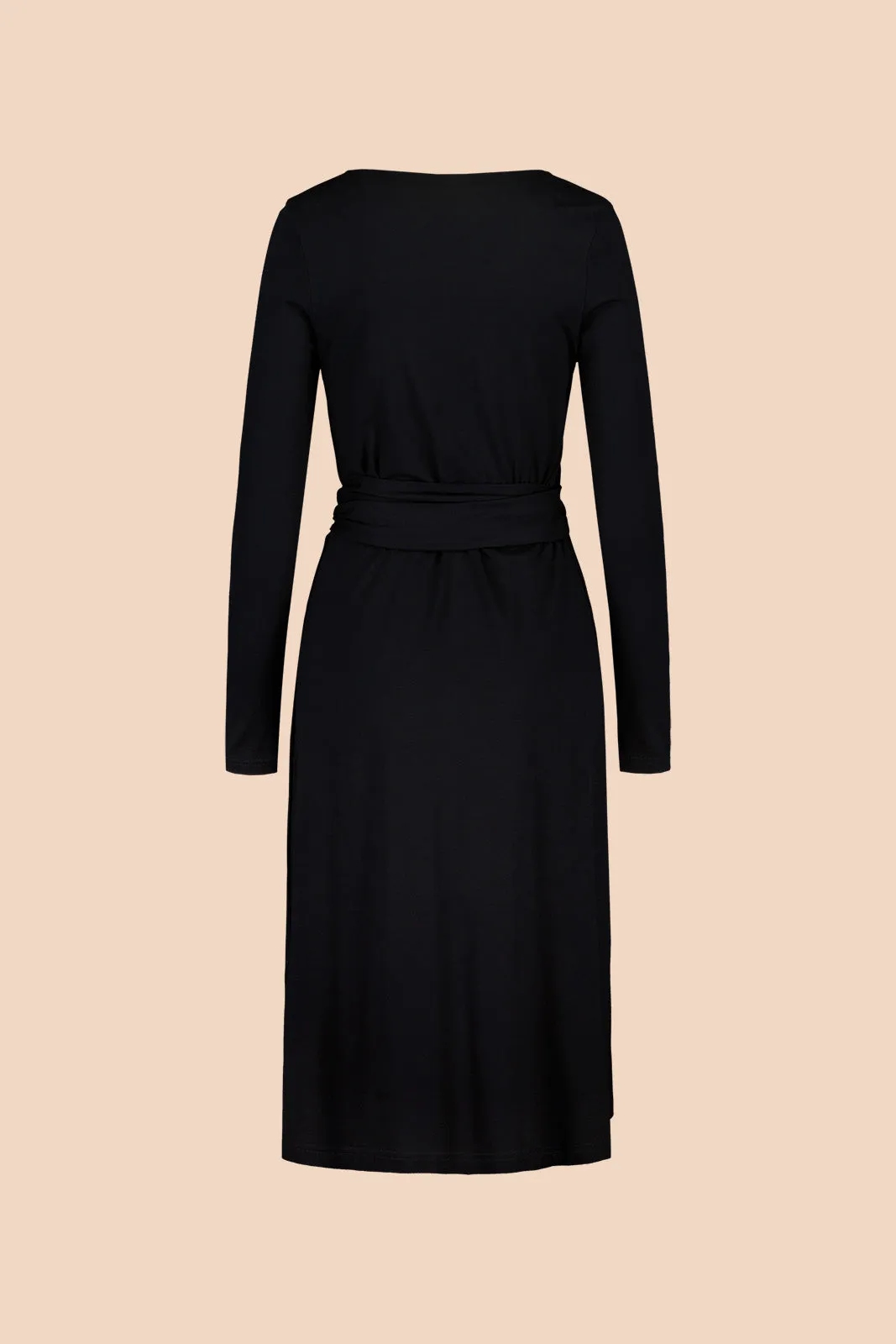 Soft Wrap Dress, Black