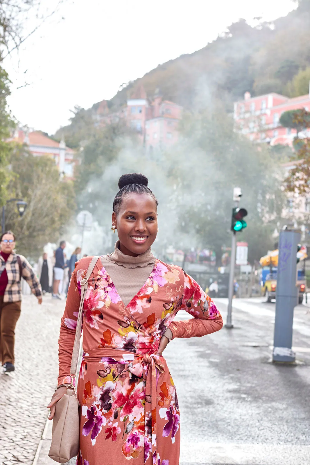 Soft Wrap Dress, Lilies