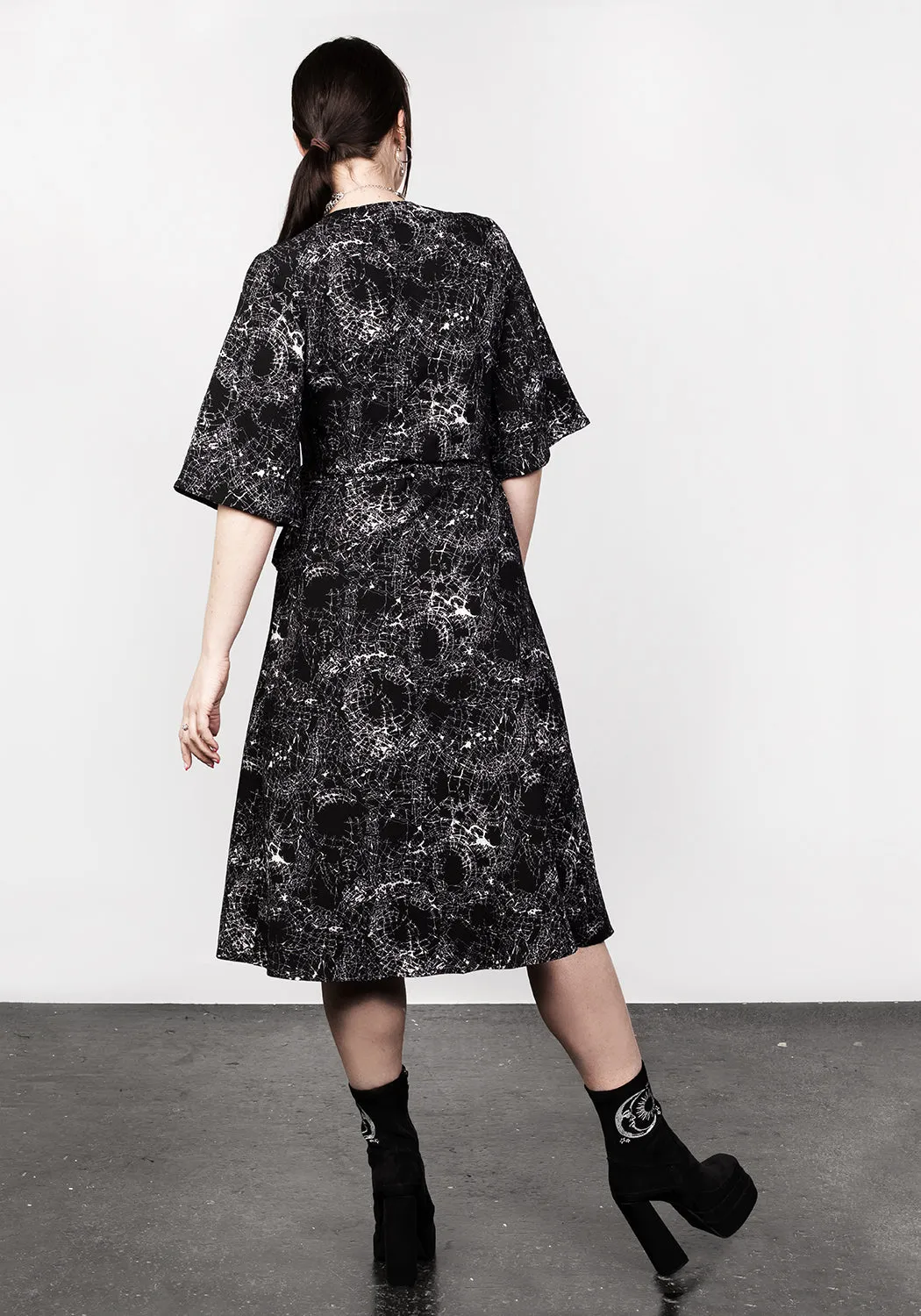SPELLWORK MIDI WRAP DRESS