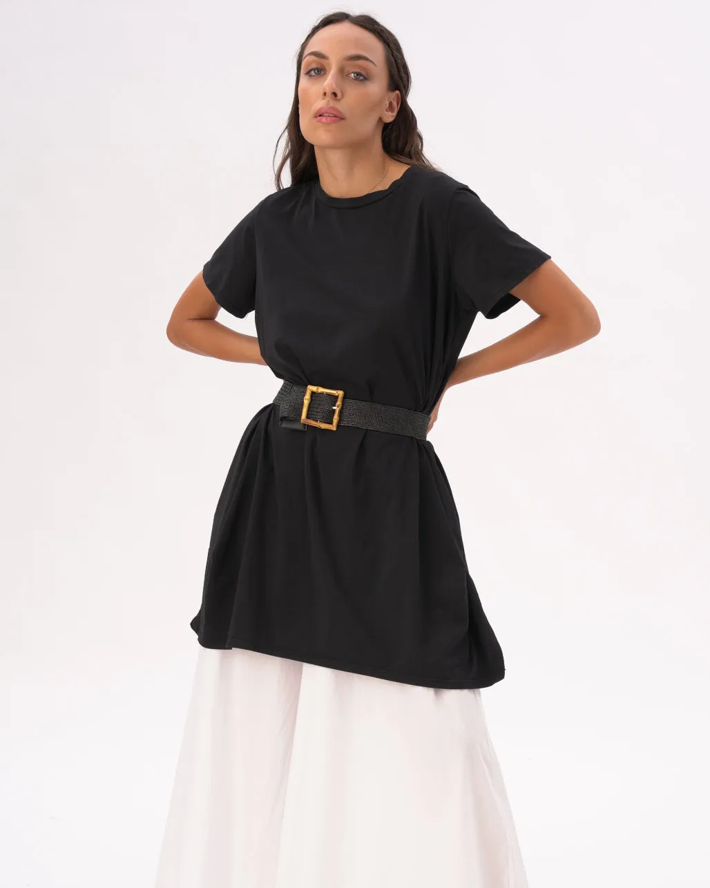 Split Hem Crewneck T-Shirt Dress