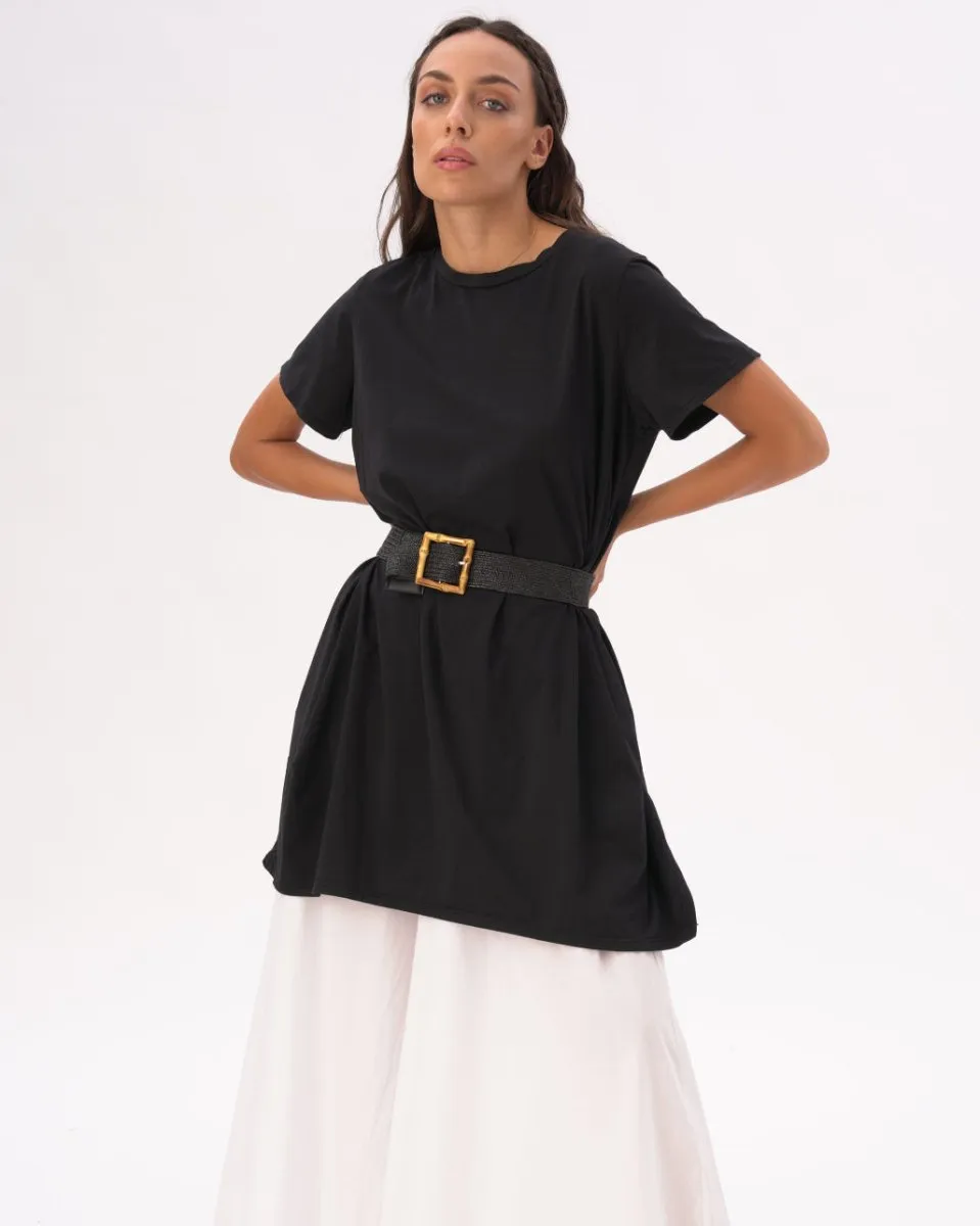 Split Hem Crewneck T-Shirt Dress