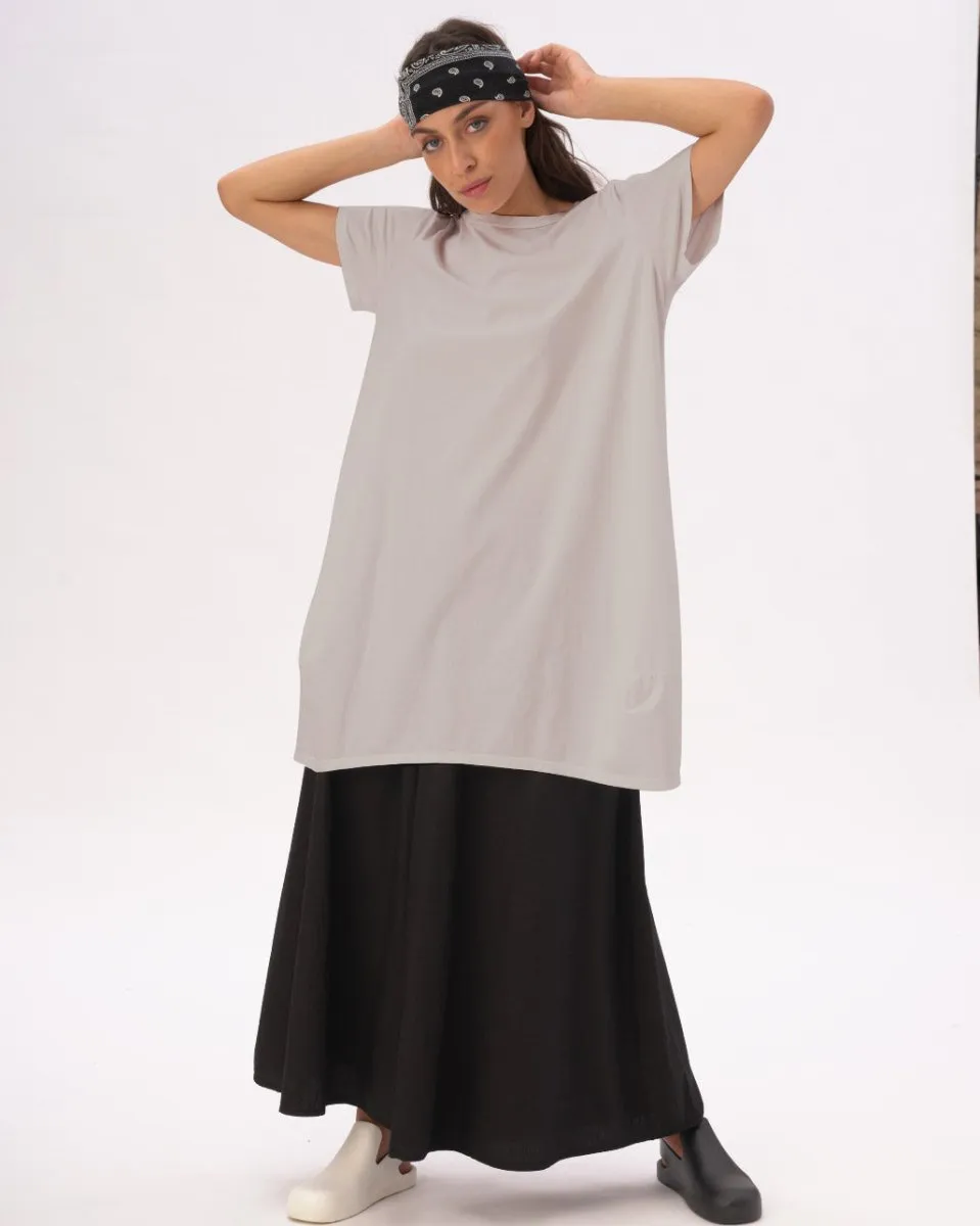 Split Hem Crewneck T-Shirt Dress