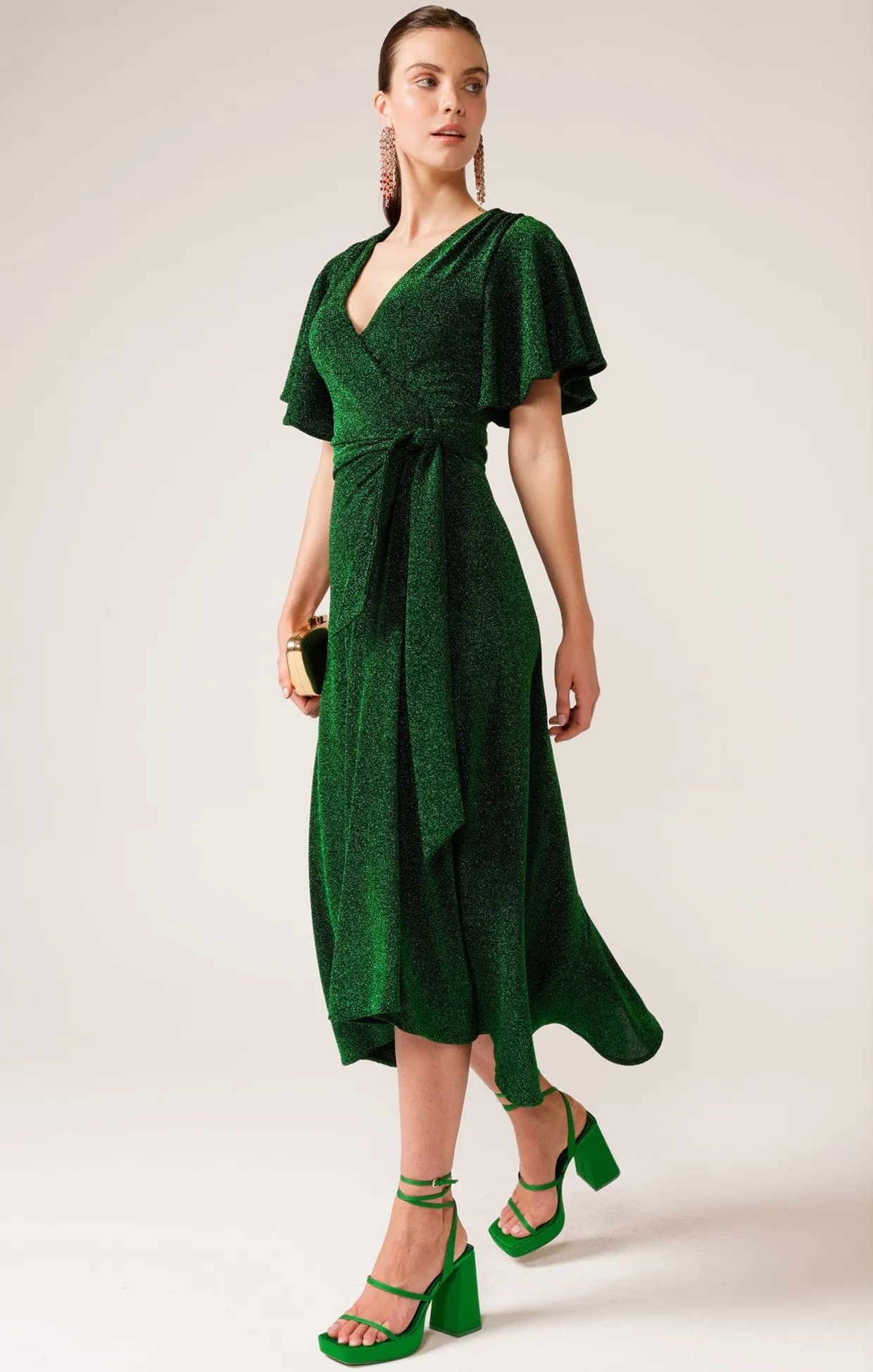 STARGAZE WRAP MIDI IN EMERALD
