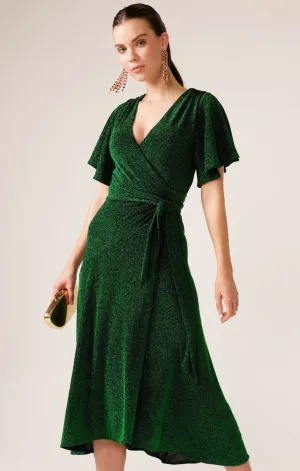 STARGAZE WRAP MIDI IN EMERALD
